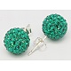 Gifts for Her Valentines Day 925 Sterling Silver Austrian Crystal Rhinestone Ball Stud Earrings for Girl(Q286H041)-1