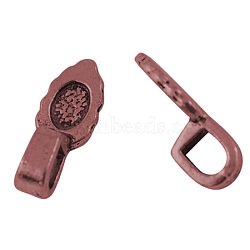 (Holiday Stock-Up Sale)Tibetan Style Pendant Bails, Cadmium Free & Lead Free, Glue-on Bail, Red Copper, 16mm long, 6mm wide, 5mm thick, Hole: 3mm(RAB3357Y)