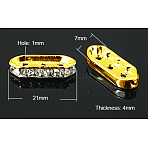 Brass with Grade A Rhinestone Bridge Spacers, Cadmium Free & Lead Free, Hexagon, Golden, 21x7x4mm, Hole: 1mm(RB-H236-G)