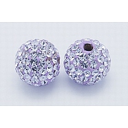 Grade A Rhinestone Beads, Pave Disco Ball Beads, Resin and China Clay, Round, Purple, PP11(1.7~1.8mm), 12mm, Hole: 1.5mm(RB-B027-3)
