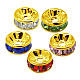Brass Rhinestone Spacer Beads(RB-A014-Z8mm-G)-1
