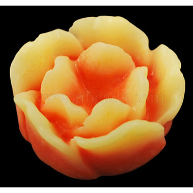 13mm Orange Flower Resin Cabochons