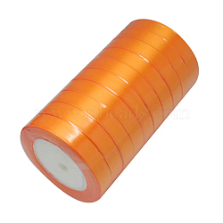 Single Face Satin Ribbon, Polyester Ribbon, Light Orange, about 1/2 inch(12mm) wide, 25yards/roll(22.86m/roll), 250yards/group(228.6m/group), 10rolls/group(RC12mmY017)