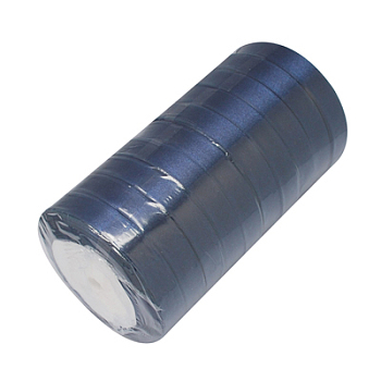 Single Face Satin Ribbon, Polyester Ribbon, Dark Blue, about 1/2 inch(12mm) wide, 25yards/roll(22.86m/roll), 250yards/group(228.6m/group), 10rolls/group