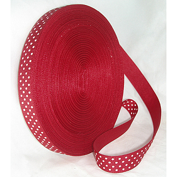 Polka Dot Ribbon Grosgrain Ribbon, Red, 5/8 inch(16mm), 50yards/roll(45.72m/roll)