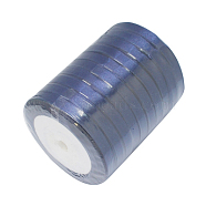 Single Face Satin Ribbon, Polyester Ribbon, Dark Blue, 1/4 inch(6mm), about 25yards/roll(22.86m/roll), 10rolls/group, 250yards/group(228.6m/group)(RC6mmY038)