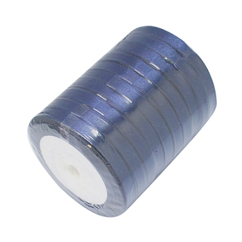 Single Face Satin Ribbon, Polyester Ribbon, Dark Blue, 1/4 inch(6mm), about 25yards/roll(22.86m/roll), 10rolls/group, 250yards/group(228.6m/group)