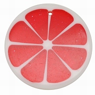 Resin Pendants, with Glitter Powder, Lemon, Red, 34~35x3~4mm, Hole: 2mm(RESI-R337-3)