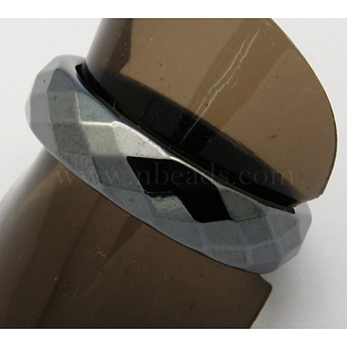 Non-Magnetic Synthetic Hematite Wide Band Rings(RJEW-A026-2)-2