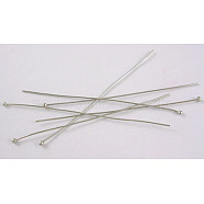 Brass Ball Head Pins, Platinum, 30x0.5mm, 24 Gauge, Head: 1.5mm(RP0.5X30mm)