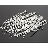 Brass Ball Head Pins, Silver Color Plated,  Size: about 0.5mm thick, 24 Gauge,, 40mm long, Head: 1.5mm(RP0.5X40mm-S)