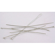 Brass Ball Head Pins, Platinum Color, Size: about 0.5mm thick(24 Gauge), 12mm long, Head: 1.5mm(RP0.5x12mm)