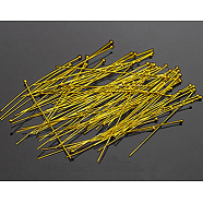 Brass Ball Head Pins, Golden, Size: about 0.6mm thick, 35mm long(RP0.6x35mm-G)