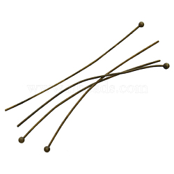 Brass Ball Head Pins, Antique Bronze, Size: about 0.5mm thick, 24 Gauge,, 30mm long, Head: 1.5mm(RP0.5x30mm-AB)