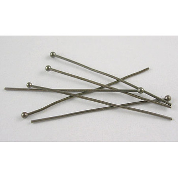 Brass Ball Head pins, Gunmetal, 70x0.6mm, 22 Gauge, Head: 1. 5mm