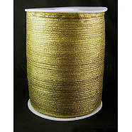 Glitter Metallic Ribbon, Sparkle Ribbon, DIY Material for Organza Bow, Double Sided, Golden Color, Size: about 1/8 inch(3mm) wide, 880Yards/Roll(811.98m/roll)(RS3mmY-G)