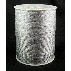 Glitter Metallic Ribbon, Sparkle Ribbon, DIY Material for Organza Bow, Double Sided, Silver Metallic Color, Size: about 1/8 inch(3mm) wide, 880Yards/Roll(811.98m/roll)(RS3mmY-S)