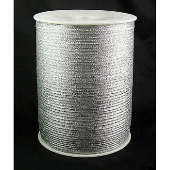 Glitter Metallic Ribbon, Sparkle Ribbon, DIY Material for Organza Bow, Double Sided, Silver Metallic Color, Size: about 1/8 inch(3mm) wide, 880Yards/Roll(811.98m/roll)