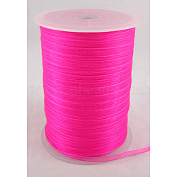 Organza Ribbon, Magenta, 1/4 inch(6mm), 500yards/Roll(457.2m/Roll)(RS6mmY028)