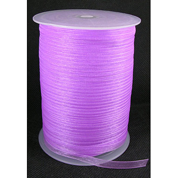 Organza Ribbon, Violet, 1/4 inch(6mm), 500yards/Roll(457.2m/Roll)