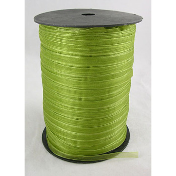 Organza Ribbon, Yellow Green, 1/4 inch(6mm), 500yards/Roll(457.2m/Roll)