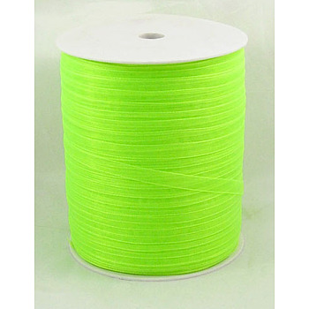 Organza Ribbon, Green Yellow, 1/4 inch(6mm), 500yards/Roll(457.2m/Roll)
