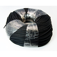 Synthetic Rubber Cord, Hollow, Black, 3mm, Hole: 0.8mm, about 263.56 yards(241m)/2000g(RW008-2)