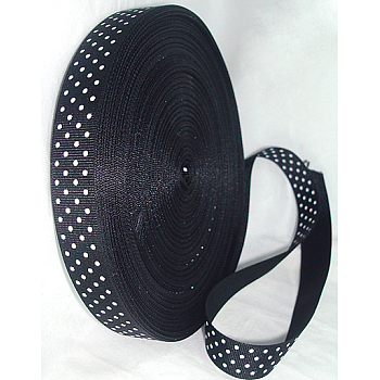 Polka Dot Ribbon Grosgrain Ribbon, Black, 5/8 inch(16mm), 50yards/roll(45.72m/roll)
