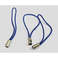 Mobile Phone Strap, Colorful DIY Cell Phone Straps, Nylon Cord Loop with Alloy Ends, Blue, 50~60mm(SCW007)