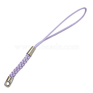 Cord Loop with Alloy Findings and Nylon Cord, Lt.Purple, about 4mm wide, 7~7.5cm long, hole: 2mm(SCW023-4)