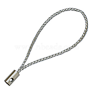 Cord Loop with Alloy Findings and Purl Cord, Silver, about 5cm long, hole: 1.8mm(SCW024-1)