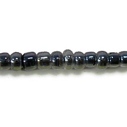 12/0 Glass Seed Beads, Inside Colours Lustered, Black, about 2mm in diameter, about 30000pcs/pound(SDB2210)