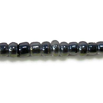 12/0 Glass Seed Beads, Inside Colours Lustered, Black, about 2mm in diameter, about 30000pcs/pound