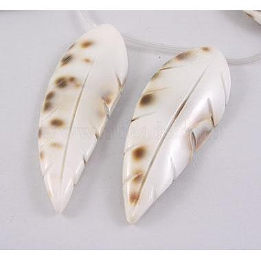 45mm White Leaf Freshwater Shell Beads