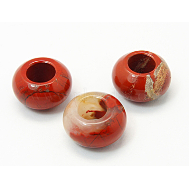 14mm FireBrick Rondelle Brecciated Jasper Beads