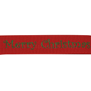 Grosgrain Ribbon Christmas Ribbon, Red, 3/8 inch(10mm)(SRIB-H017-250)