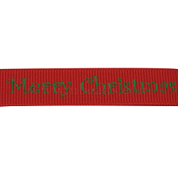 Grosgrain Ribbon Christmas Ribbon, Red, 3/8 inch(10mm)(SRIB-H017-250)