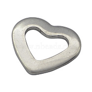 201 Stainless Steel Open Heart Pendants, Hollow, Size: about 11mm long, 10mm wide, 1mm thick, hole: 7mm long, 4mm wide(STAS-H038-1)