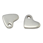 304 Stainless Steel Stamping Blank Tag Pendants, Heart, Stainless Steel Color, 7x5.5x1mm, Hole: 1.4mm(STAS-Q024-1)