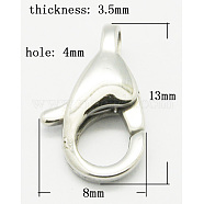 304 Stainless Steel Lobster Claw Clasps, Grade A, Stainless Steel Color, 13x8mm(STAS-Q048-2)