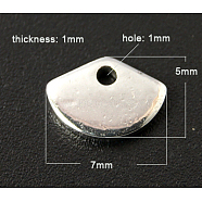 201 Stainless Steel Stamping Blank Tag Pendants, Shelll, 7x5x1mm, Hole: 1mm(STAS-Q063)