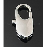 201 Stainless Steel Lobster Claws Key Clasps, Stainless Steel Color, 23x12x3.5mm, Hole: 9x6mm(STAS-Q131)