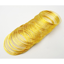 Steel Memory Wire, for Bracelet Making, Golden, 0.6mm(22 Gauge), 55mm, 2000 circles/1000g(STAS-H021-G)