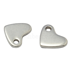 Tarnish Resistant 304 Stainless Steel Stamping Blank Tag Pendants, Heart, Stainless Steel Color, 7x5.5x1mm, Hole: 1.4mm(STAS-Q024-1)