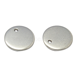 Tarnish Resistant 201 Stainless Steel Stamping Blank Tag Pendants, Flat Round, Size: about 8mm diameter, 1mm thick, hole: 0.5mm(STAS-Q025-1)