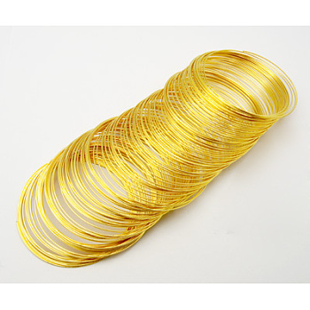 Steel Memory Wire, for Bracelet Making, Golden, 0.6mm(22 Gauge), 55mm, 2000 circles/1000g