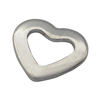 201 Stainless Steel Open Heart Pendants, Hollow, Size: about 11mm long, 10mm wide, 1mm thick, hole: 7mm long, 4mm wide