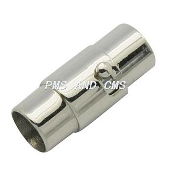 Stainless Steel Locking Tube Magnetic Clasps, Column, 20x12.5mm