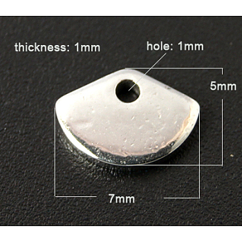 201 Stainless Steel Stamping Blank Tag Pendants, Shelll, 7x5x1mm, Hole: 1mm