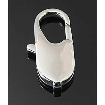 201 Stainless Steel Lobster Claws Key Clasps, Stainless Steel Color, 23x12x3.5mm, Hole: 9x6mm